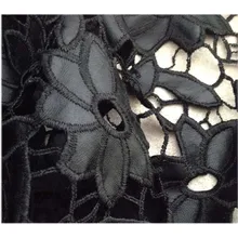 1 ярд 91*130 см, черная африканская Цветочная кружевная ткань, искусственная полиуретановая кружевная ткань, швейная одежда, сделай сам лоскутный материал, ткань Tecido