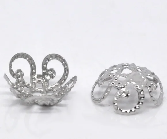 

2019 New 500 Silver Tone Flower Bead Caps Findings 10x4mm Fine DIY Findings For Jewelry Making