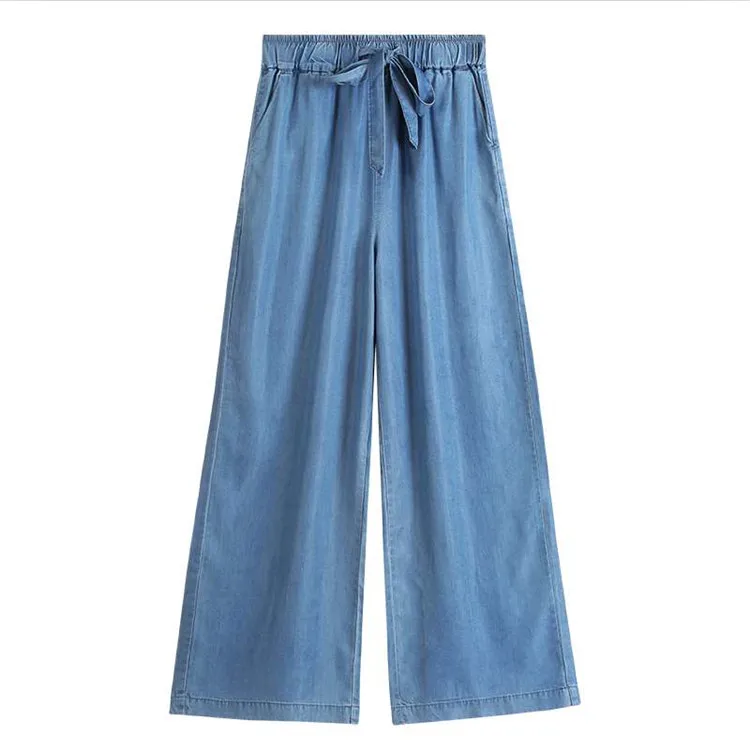 Высокая талия женские джинсы брюки плюс размер джинсы Широкие брюки летние тонкие джинсы осенние длинные джинсовые брюки 5xl 6xl 7xl
