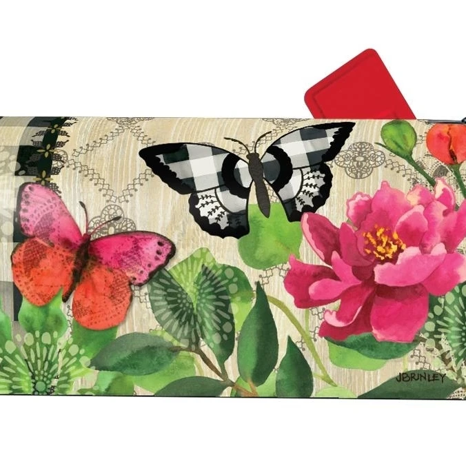

Magnet Works Butterflies in Check Magnetic Mailbox Wrap Cover #01636