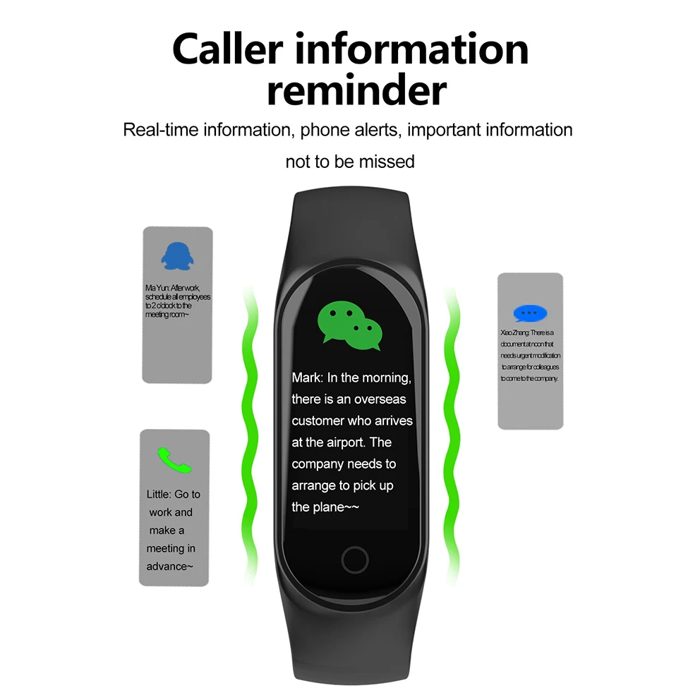 Fitness Tracker Smart Wristband Heart Rate Monitor Bracelet M3 Smartbracelet Pedometer Bracelet Can measure blood pressure watch