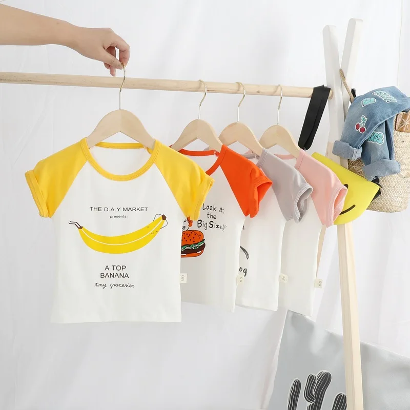 

Print T-shirt Boys and Girls Summer Children's Clothing Toddler Cotton Cartoon T-shirt Baby Children's Clothing 0-3 Years Old