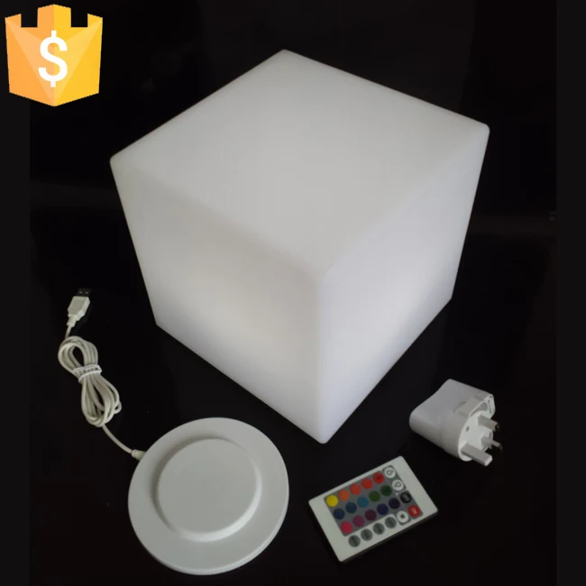 20cm Lounge Colored PE RGB LED Cubes grow cube chair light stool cube led cube chair free shipping 50pcs