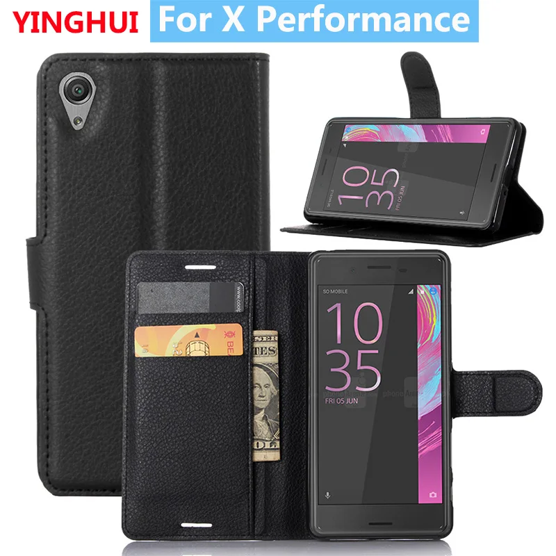 

For Sony Xperia X Performance Leather Case for Sony X Performance Book Style Wallet Card Slot Stand Flip PU Protective Case