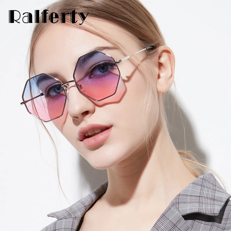 Женские солнцезащитные очки с шестигранной головкой Ralferty асимметричным