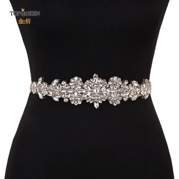 

TOPQUEEN Wedding Belt Gold Rhinestone Belt Trim Evening Dress Belt Gold Belt Crystal Wedding Dress Belt Bridal Gold Belt S325-G