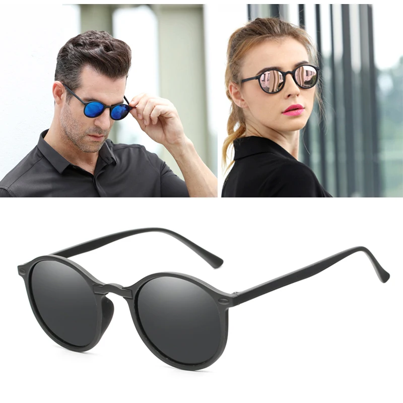Women Sun Glasses 2019 Round Glasses Polarized Sunglasses Men Retro Glasses Driving Anti-glare Male Black Eyewear Gafas de sol