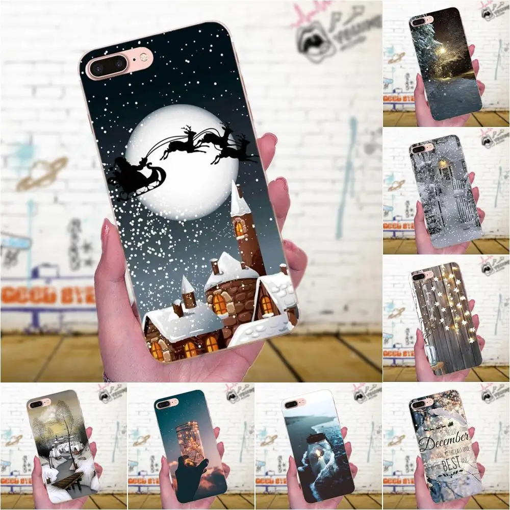 Пейзаж зимний свет снег для Apple iPhone X XS Max XR 4 4S 5 5C 5S SE 6 6S 7 8 Plus TPU