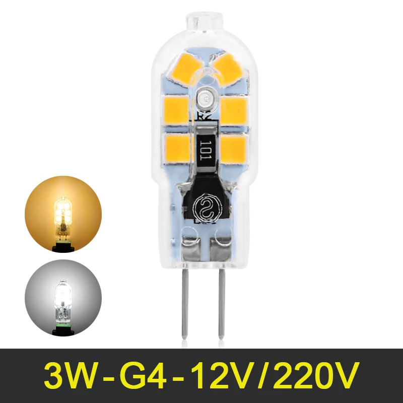 Светодиодная мини лампа G4 SMD2835 12 В 220 переменного тока 3 Вт|Светодиодные лампы и
