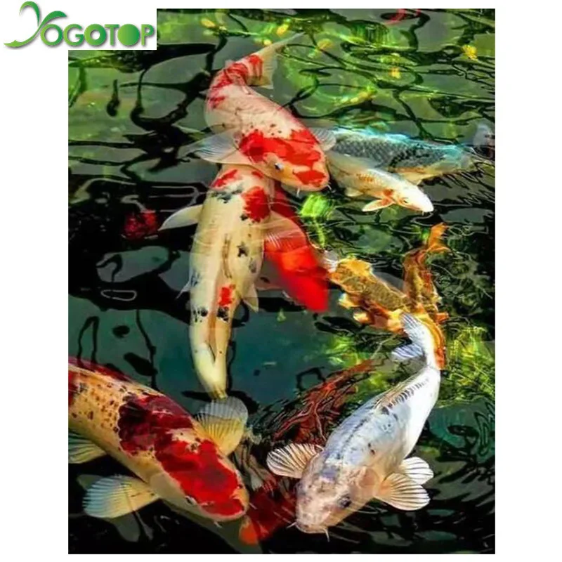 5d алмазная живопись Koi Fish Graph DIY 3D Алмазная вышивка распродажа полная квадратная