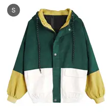 Preppy Style Student Bf Loose Color Matching Hooded Baseball Uniform Corduroy Tooling Jacket Female Zipper Pocket Hoodied Coat Preppy Style Student Bf Loose Color Matching Hooded Baseball Uniform Corduroy Tooling Jacket Female Zipper Pocket Hoodied Coat