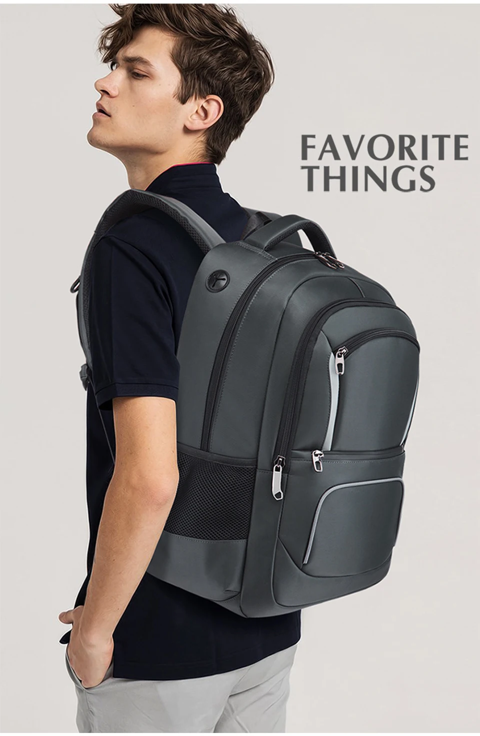 Mens Backpack Laptop 17 Male Backpacks 15.6'' Women Female Student Back Pack Notebook Travel Large Capacity USB Charging Bagpack (21)