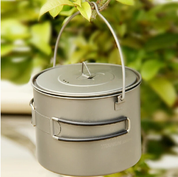TOAKS Titanium Pot Cooking Pots Picnic Hang Pot Camping Portable Ultralight Titanium Pot 1100ml