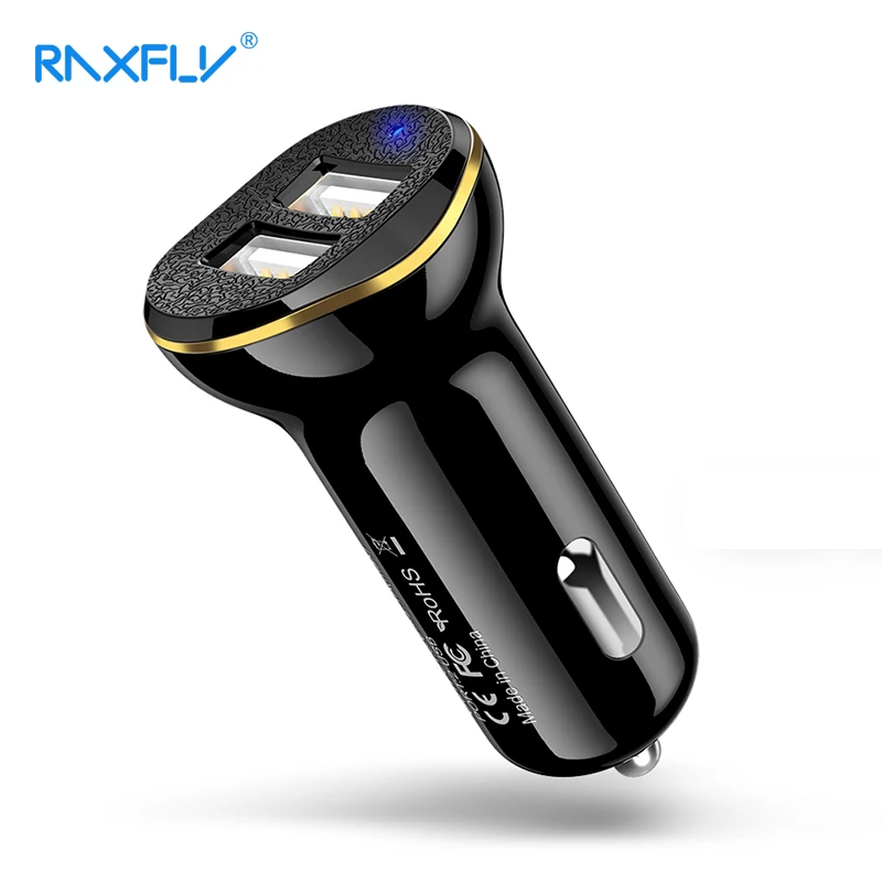 RAXFLY двойной Переходник USB для зарядки в машине зарядное устройство мобильного