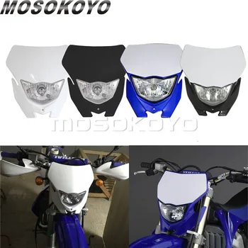 

White Blue Motocross Headlight MX Enduro Dirt Bike Head Light Mask for Yamaha WR250R YZ450F YZ250F LXR 250F