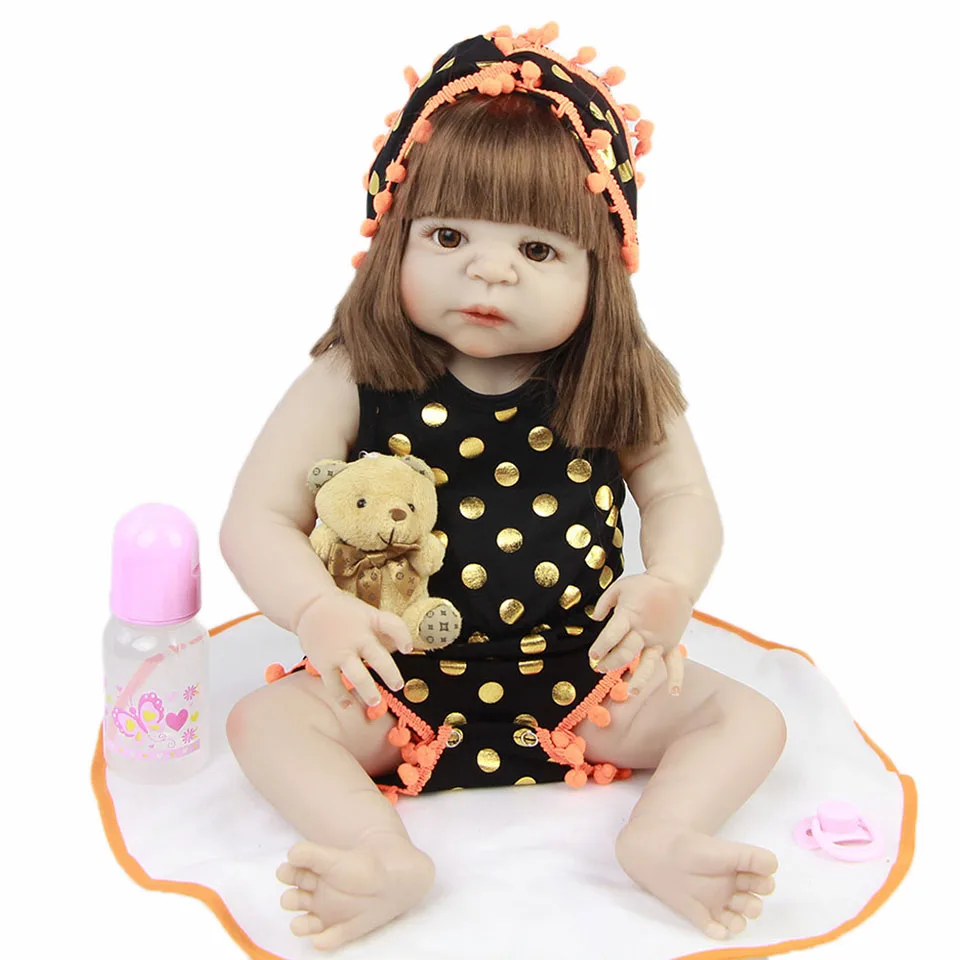 

So Cool Ethnic Reborn Dolls 23'' Realistic Cute Girl Newborn Babies White Skin Lifelike 57 cm Reborn Baby Doll Toys Girl Gifts