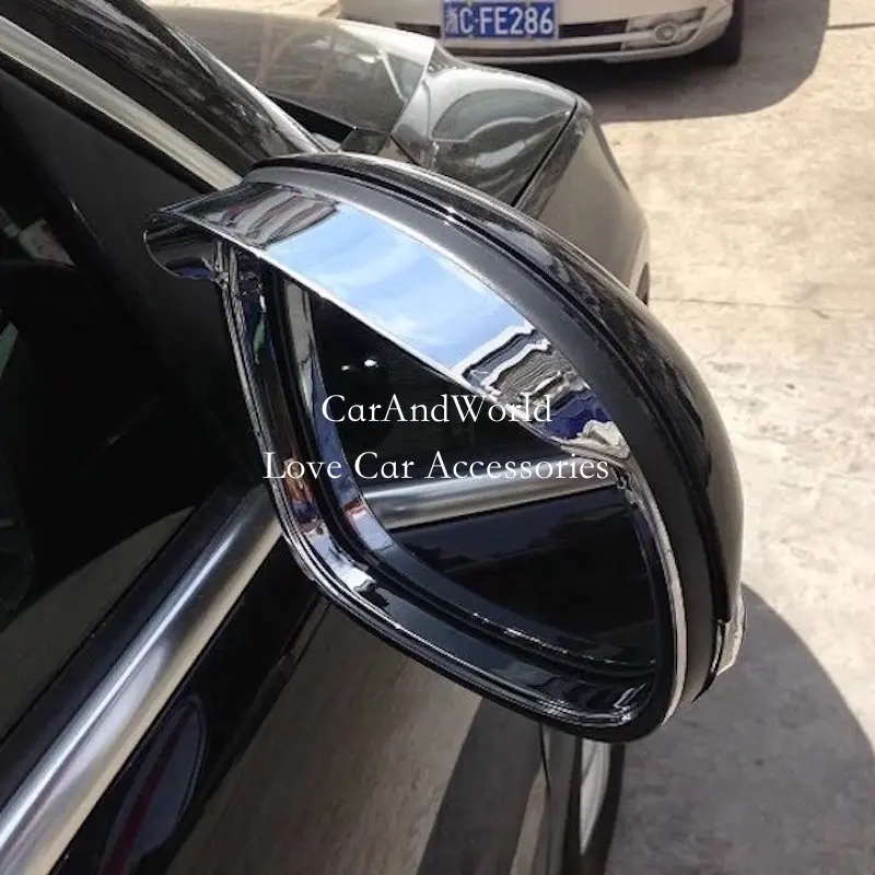 

For VW Volkswagen Tiguan 2010-2015 Rear View Mirror Rain Eyebrows Cover RearView Frame Trims ABS Chrome Stickers Car Accessories