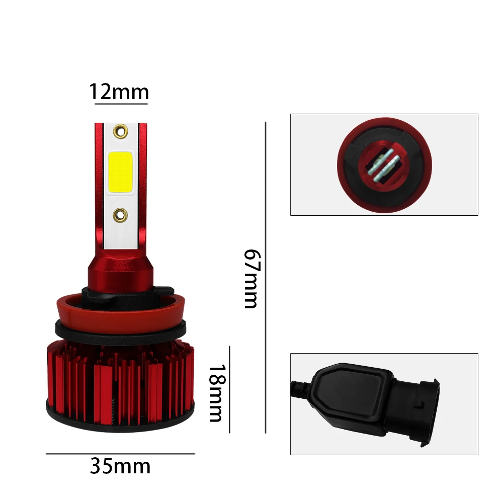 Aslent мини Размеры 80 Вт 16000lm 6500 K фар автомобиля H7 H4 светодиодный H8 H9 H11 9005 HB3 HB4 9006 для авто лампы фары свет лампы 12 v