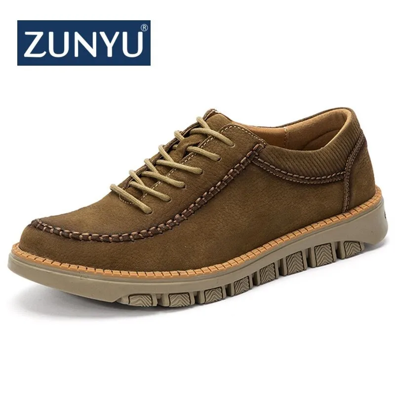 ZUNYU/2018 г. Новая Осенняя мужская повседневная обувь из натуральной кожи дышащие