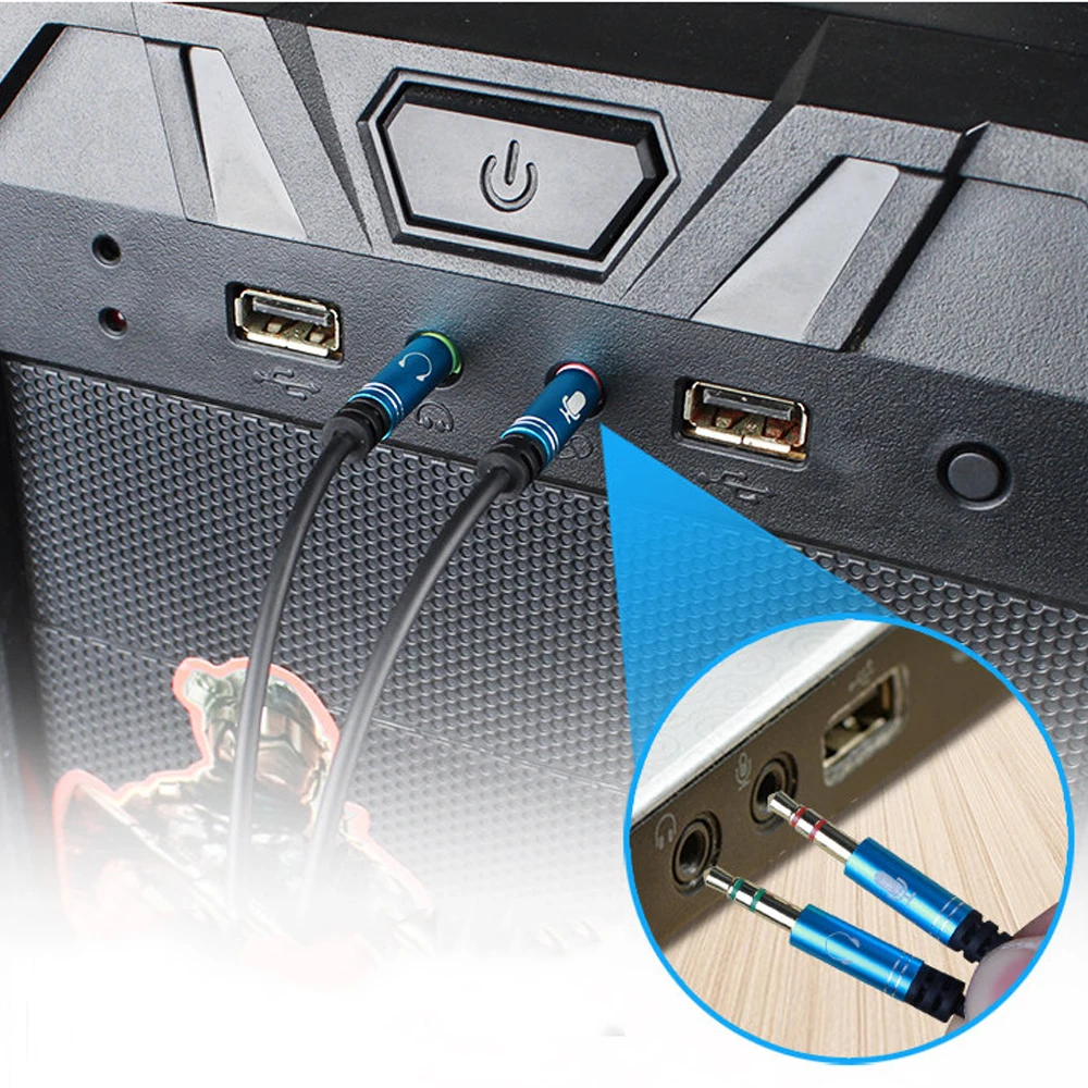 Наушники Y кабель-разветвитель для PC 3,5 мм 2 мужчин и женщин наушники микрофон аудио адаптер для гарнитуры подключения к компьютер