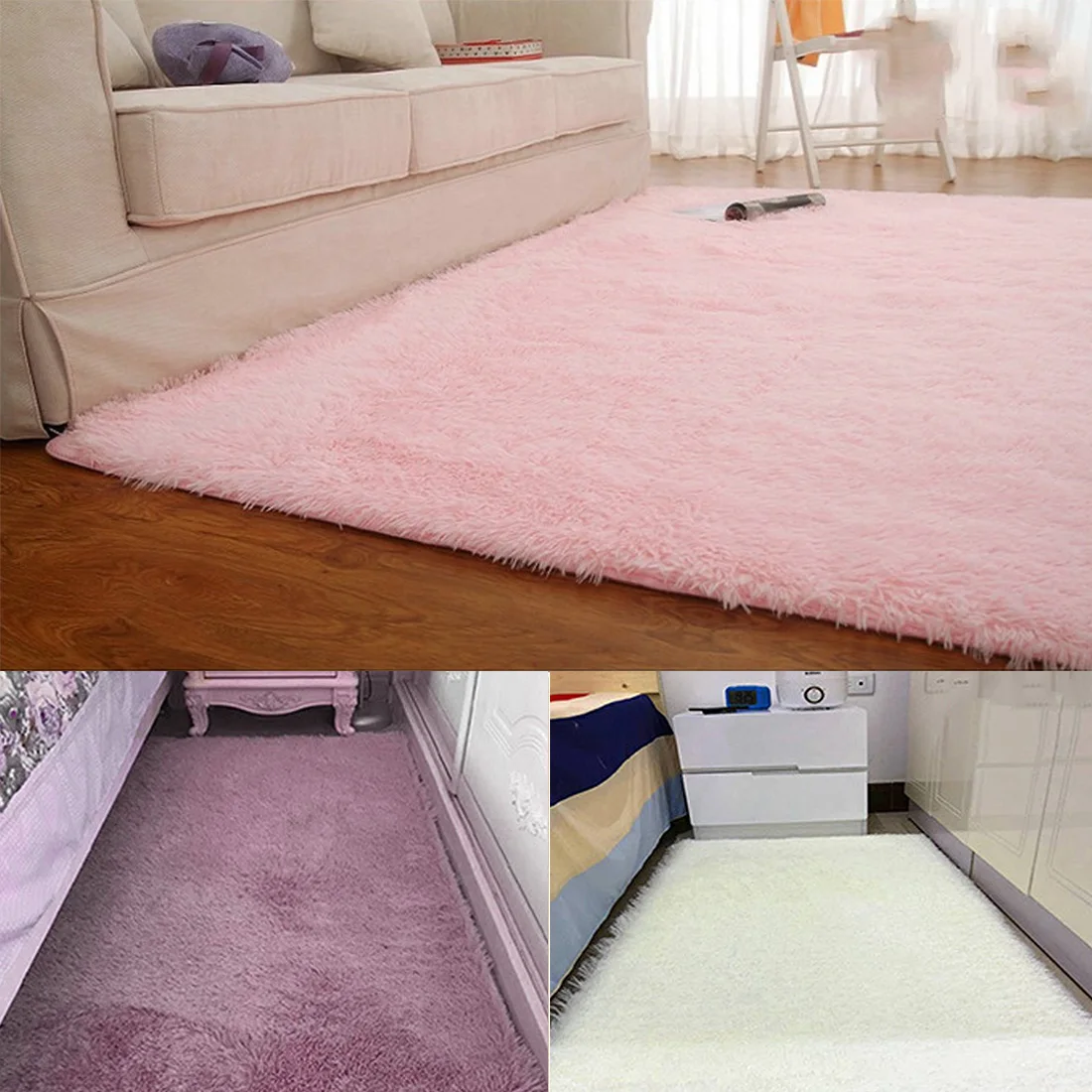 Living Room Carpet European Fluffy Mat Kids Room Rug Bedroom Mat