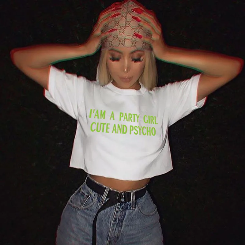 

NORMOV Summer Casual Women Tops Fashion O Neck Short Sleeve Letter Printed Loose Cotton Short T Shirts Korean Style Tops