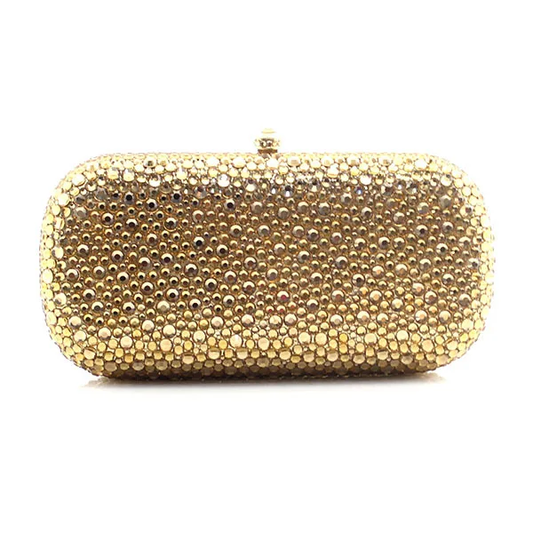 

Luxury Shinning Gold Handmade Wedding Crystal Clutch Purse Rhinestone Crystal Clutch Bag
