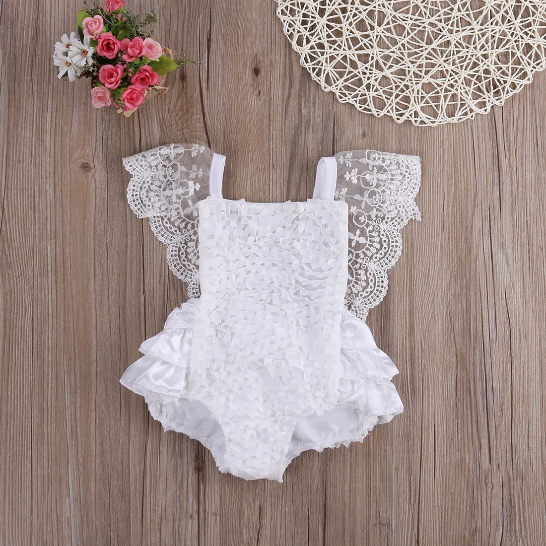 KIds Baby Girl Clothes Lace Ruffles Bodysuit Outfits