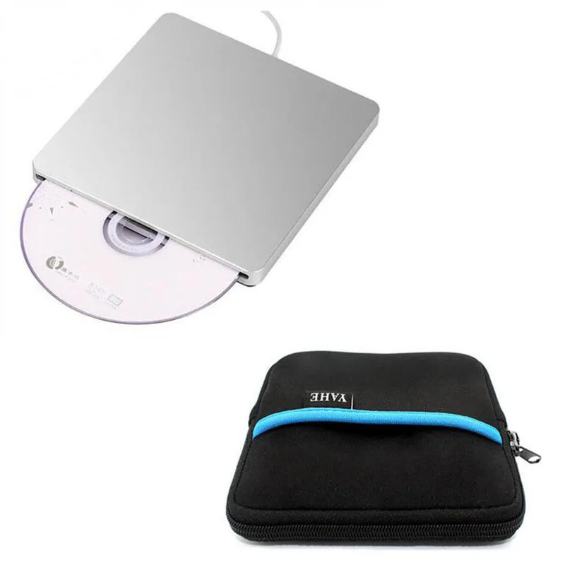 YiYaYo внешний DVD-RW CD RW ГОРЕЛКА USB 3,0 слот-в CD/DVD-ROM привод супер тонкий серебристый для MacBook Air, Macbook Pro+ сумка для привода