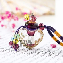 H& D красивый муранский Кристалл стекло эфирное масло диффузор сердце флакон духов ожерелье лучший подарок ручной работы для женщин и девочек