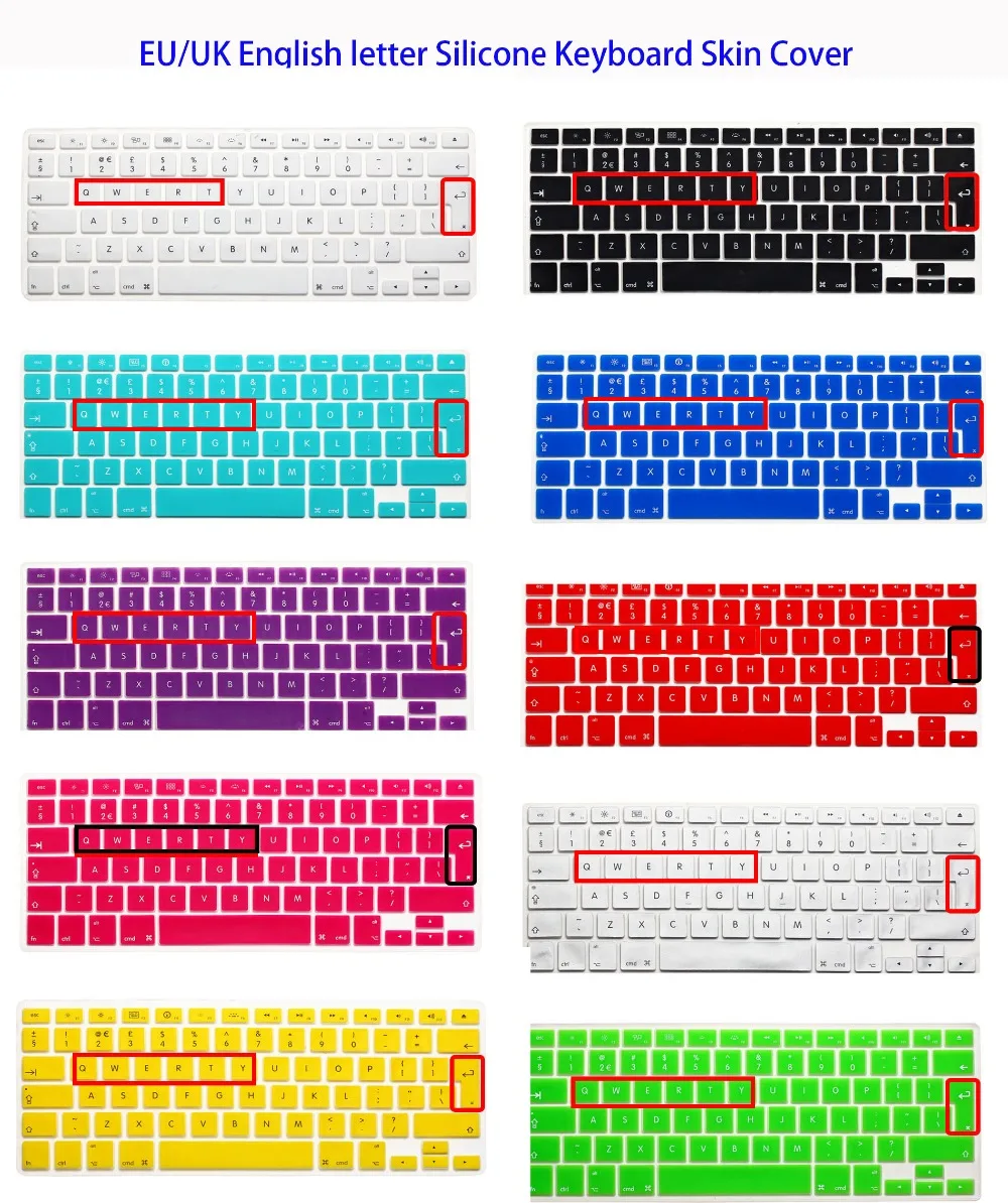 

2016 EU/UK English Alphabet Silicone Keyboard Skin Cover Shield For Apple Macbook Air Pro Retina 13" 15" 17" European Keyboard
