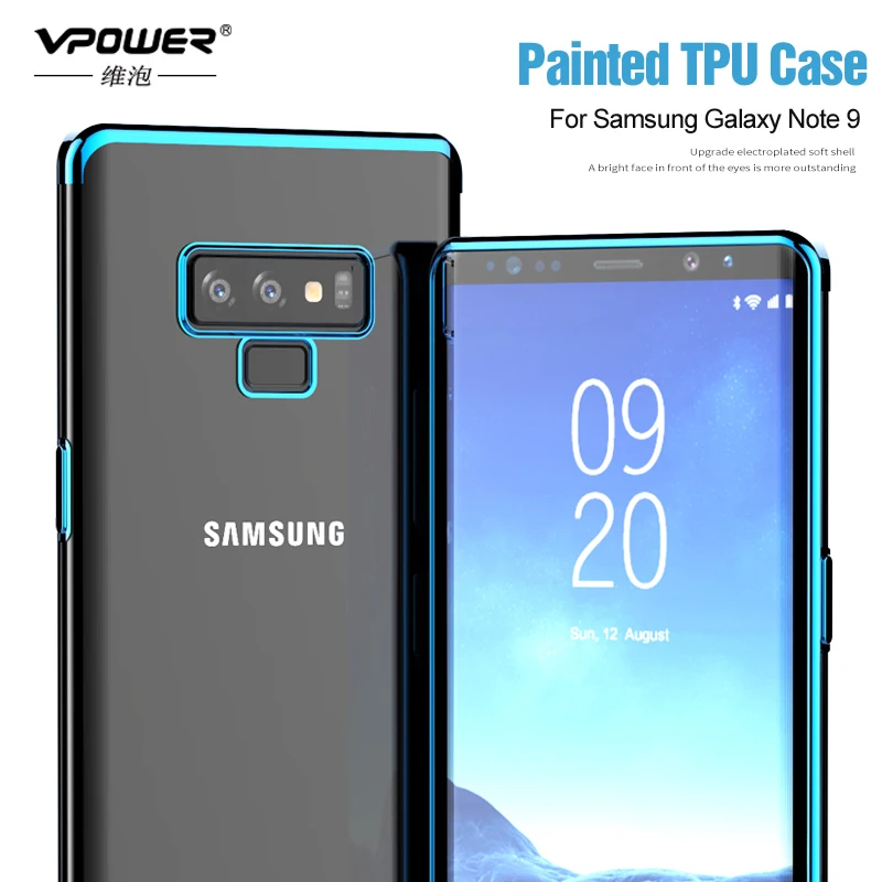 Чехол для Samsung Galaxy Note 9 окрашенная рамка Vpower кристально чистый мягкий чехол