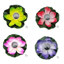 Плавающий на солнечной батарее в виде лотоса Фонари светодиодный Лотос фонарики-пожелания разноцветный плавающий декорация для пруда свет