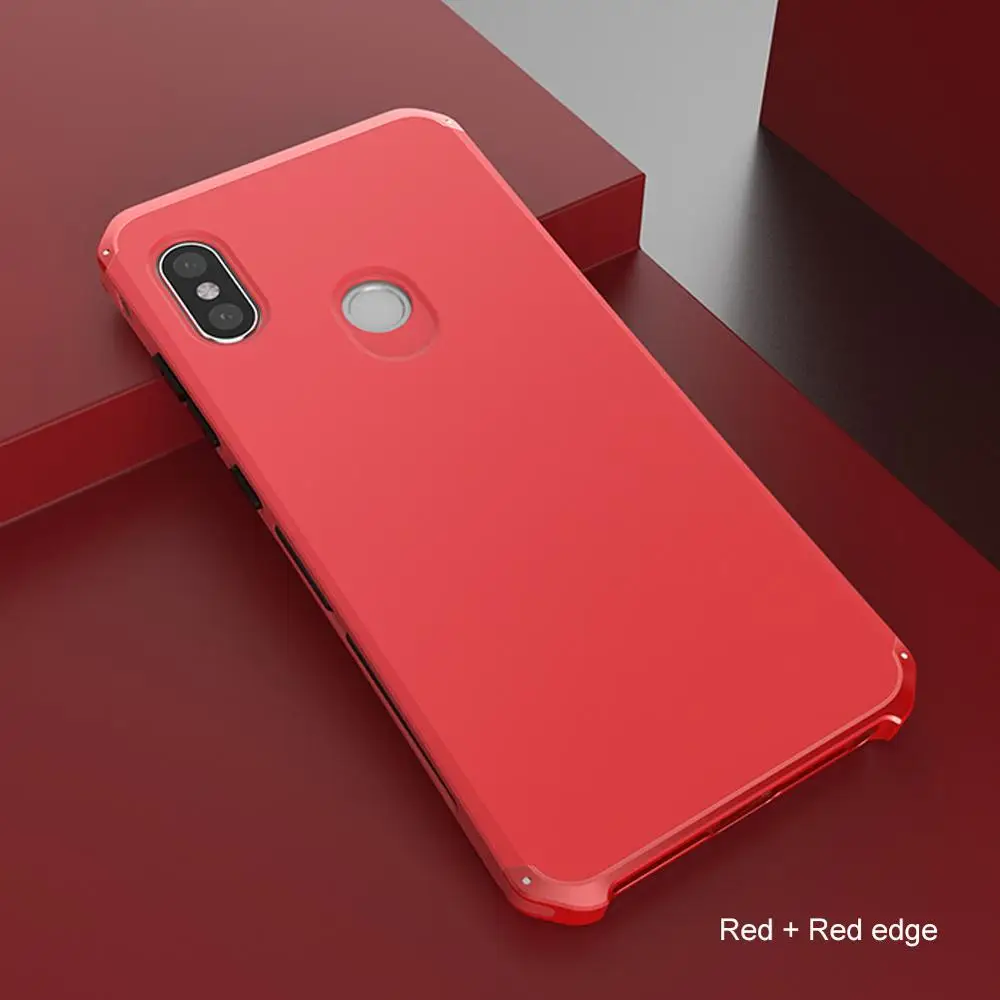 Чехол с металлической рамкой для Xiao mi Red mi Note 5 7 6 Pro 4X роскошный Xio mi 9 8 SE 6 5S Plus Red mi Note 5A 4 Global противоударный чехол mi 8 - Цвет: Red