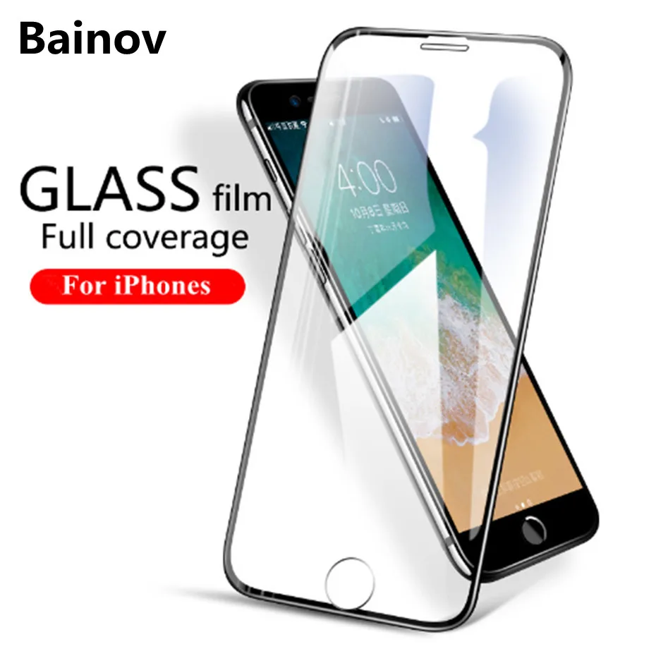 9H 2 5D Protective Glass For IPhone X 10 8 7 6 6s Full Cover Screen