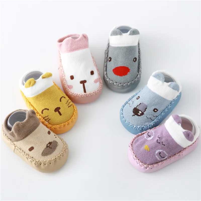 

Toddler floor socks cartoon non-slip skin children's toddler shoes stereo ear baby socks Boy Girl Shoes