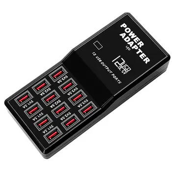 

12 USB Ports LED Indicator Home Travel Charger Wall Plug Power Supply Adapter