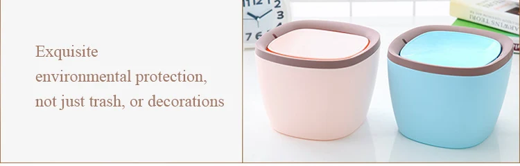 Mini Desktop Trash Can Waste Garbage Paper Basket Small Table Rubbish Bin