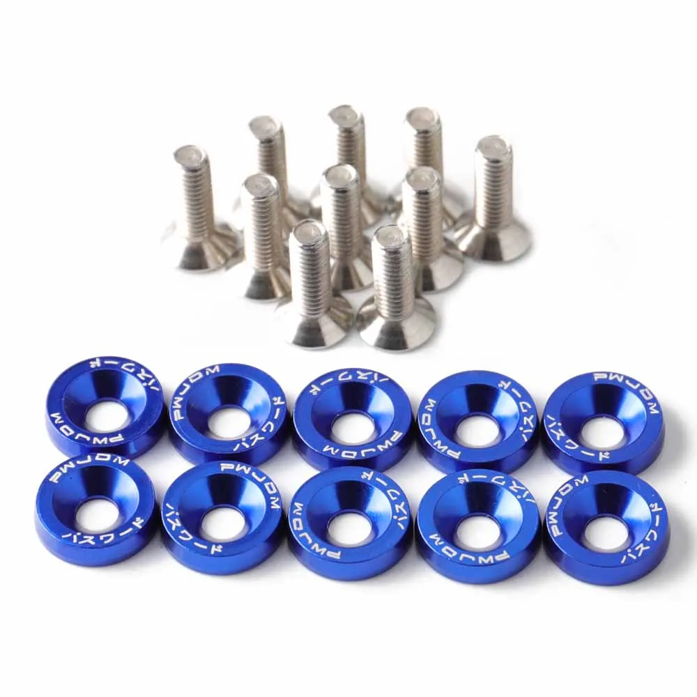 Aluminum Fender Washers Bolt License Plate Bolts M6x20 10 Pieces Fender Washers