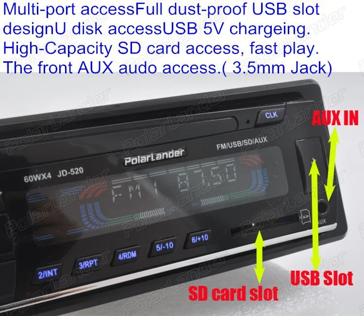 Аудио 12 В Автомобильный bluetooth радио MP3 автомобильный аудио плеер freehand телефон с USB/SD MMC портом Автомобильная электроника In-Dash 1 DIN aux in