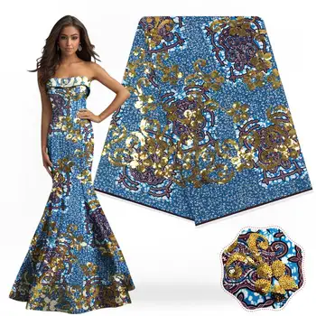 

Rigorous Geometric spherical pattern ankara fabric with gold sequins Free Shipping and good quality African wax Fabric H181216
