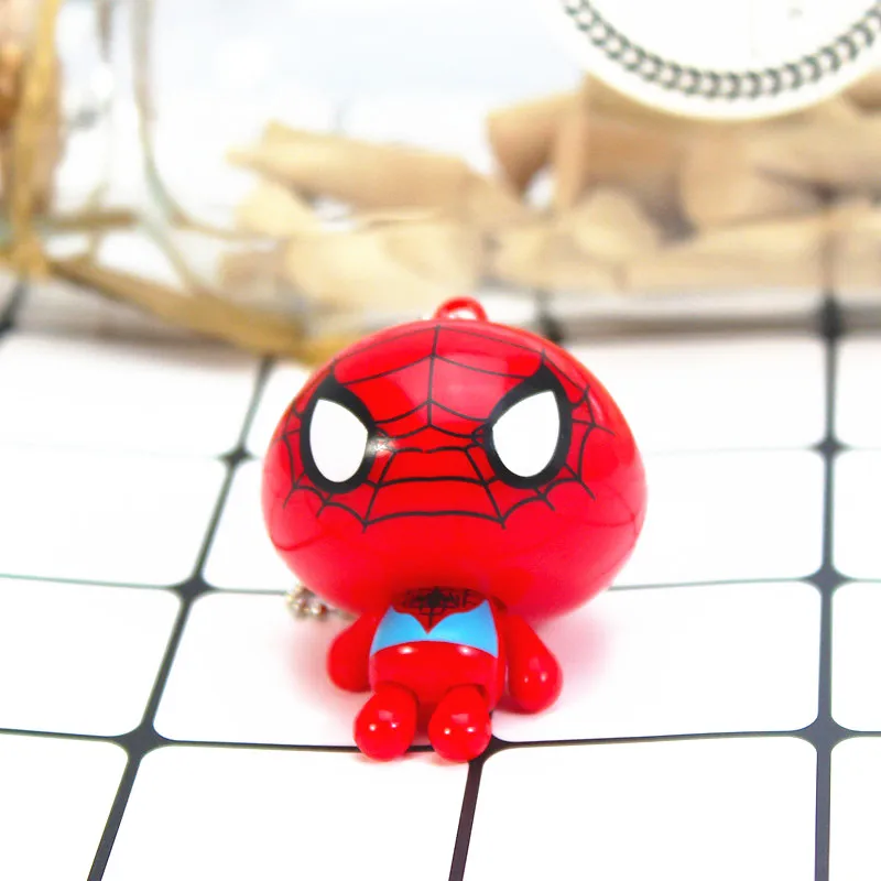 Hot sell 3d spider man key chain Red plastic spider man key ring