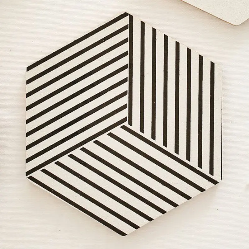 

Hexagon Insulation pads Insulation pads Nordic Style Simple Wind Cork Pot Place Mat Coasters kitchen accessories