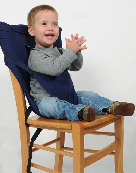 Детское портативное сиденье Lism, детское кресло для путешествий, складное, моющееся, для младенцев, для столовой, высокое, для столовой, чехол для сиденья, ремень безопасности, для кормления, стульчик для кормления - Цвет: Синий