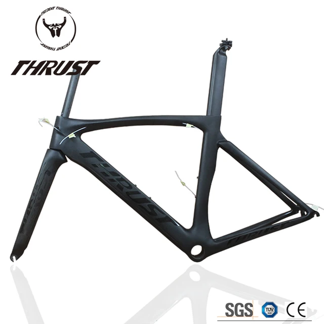 Best price at $409 Cheap THRUST 49cm-58cm Factory Price EN Quality Carbon Frame, Carbon Fiber Road Bike Frame PF30 Internal Cable Routing cadre carbone