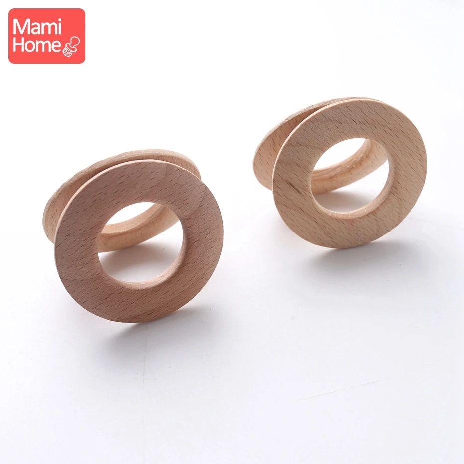 Mamihome 50 мм 10 шт деревянные кольца пончики Деревянные игрушки для режущихся зубов