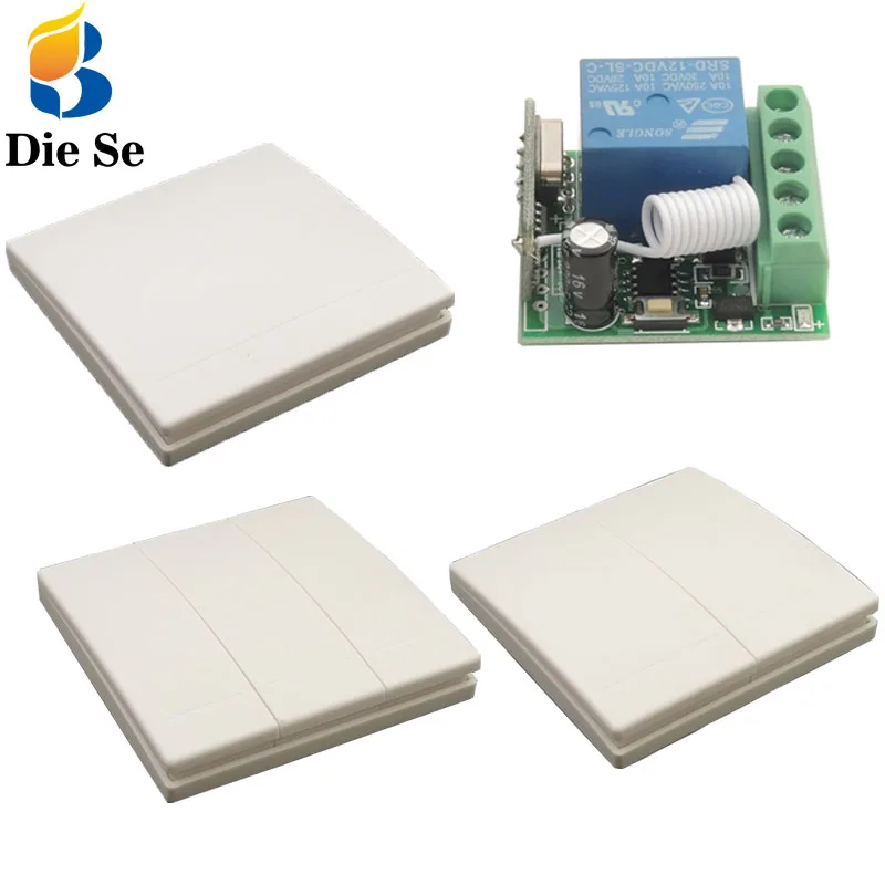 

86 Wall Panel 433MHz Universal Wireless Remote Controls Switch RF Transmitter Receiver 1 2 3 Keys for Home Room Light Switch