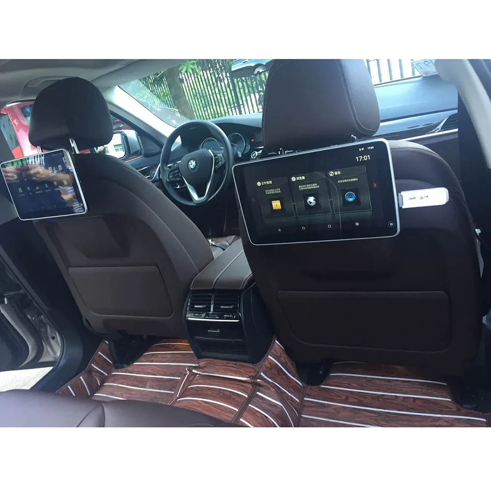 2019 UI نمط أحدث إنتاج ل BMW الخلفية مقعد الترفيه المخده الروبوت 7.1 نظام مع 11.6 بوصة وسادة سيارة مراقب 2 قطعة