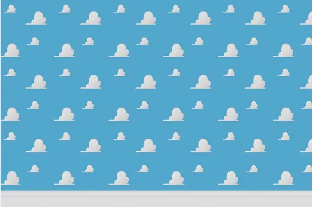 7x5ft Toy Story Cartoon White Clouds Light Blue Sky Wall Story