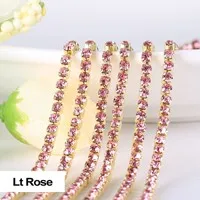 3yards/piece 17colors glass crystal Rhinestones chain, Gold bottom sew on Cup Chains For diy Sewing Clothes Accessories